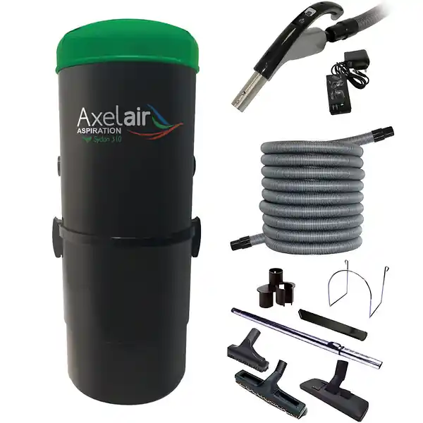 Réduction Kit centrale d‘aspiration 650 m2 + flexible + poignée radio + kit d‘accessoires - AXELAIR - KRACX650