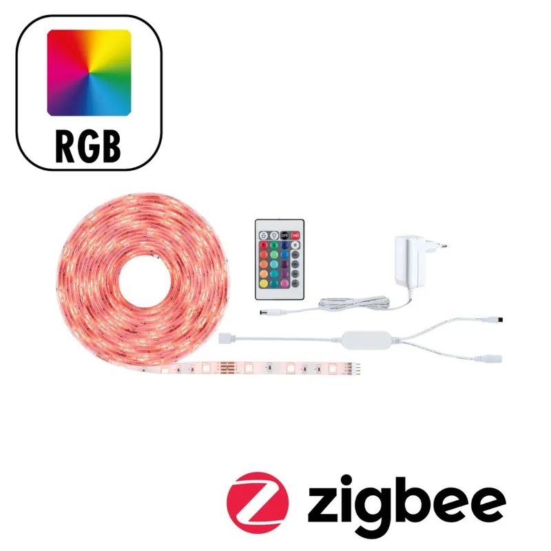 Prix Réduit Ruban LED connecté 5m prêt à l‘emploi multicolore 20W 12V ZIGBEE SIMPLED PAULMANN