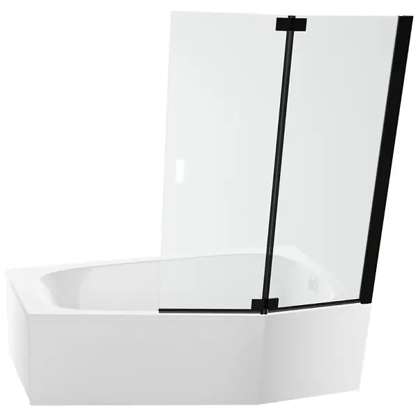 Expédié Aujourd'hui Baignoire bain douche 170 x 90 Bastille vidage à droite blanc mat + tablier en niche + pare-bain noir JACOB DELAFON