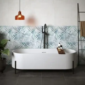 Prix Réduit Faïence blanche murale intérieur effet ciment PALM ép 7 mm 25 x 75 cm paquet 1,50 m²