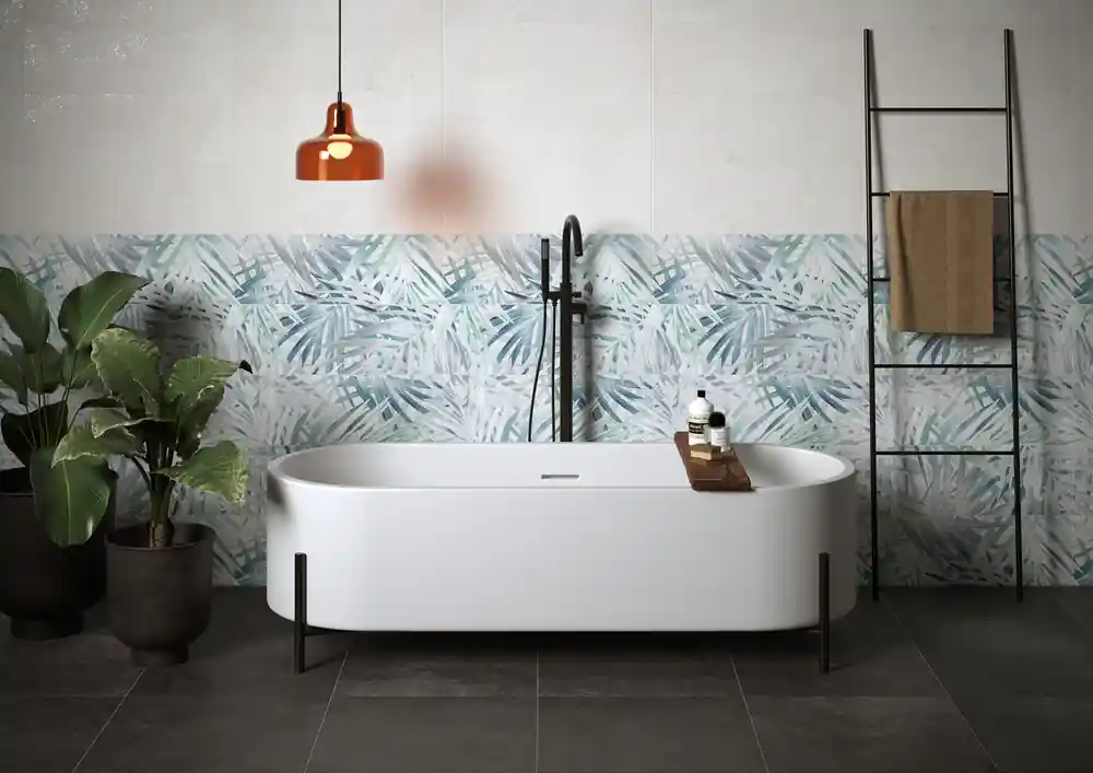 Prix Réduit Faïence blanche murale intérieur effet ciment PALM ép 7 mm 25 x 75 cm paquet 1,50 m²