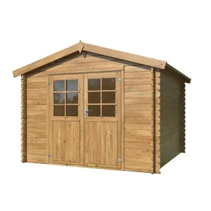 Commander Maintenant Abri de jardin en bois Valence 2 traité autoclave ép.28mm - 9,5m² WHITE WOOD