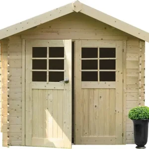 Meilleure Vente Abri de jardin bois Chartres - Beige - L.298xl.238xH.239cm SOLID