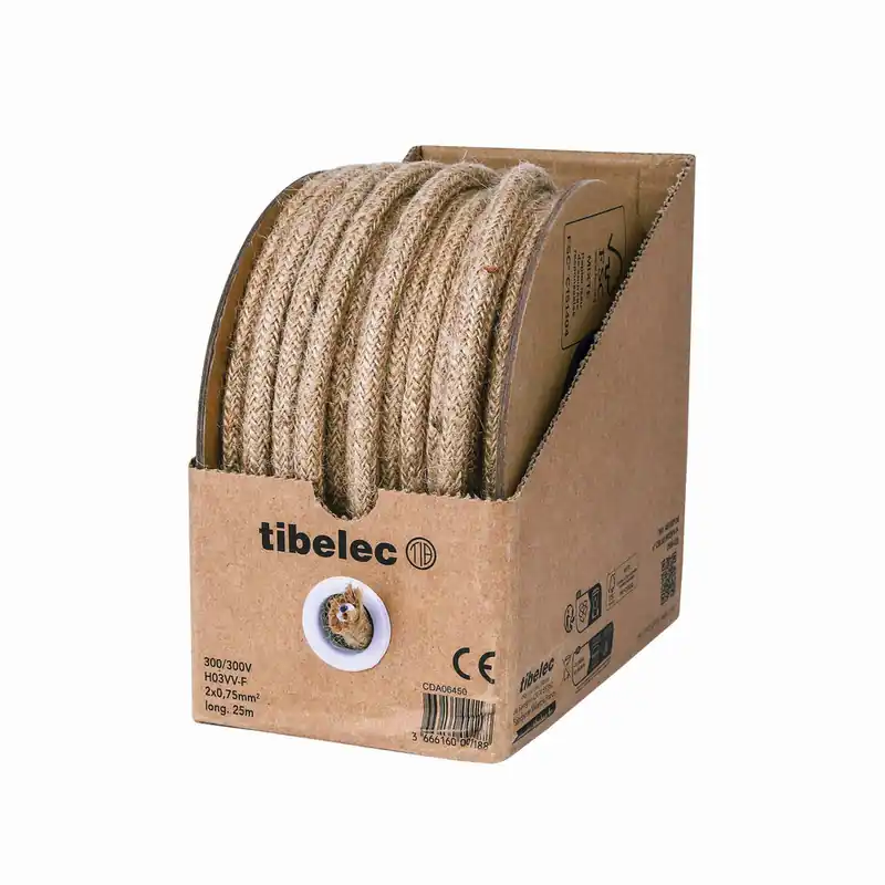 Câble électrique corde 2X0,75 mm² 25 mètres TIBELEC Authentique