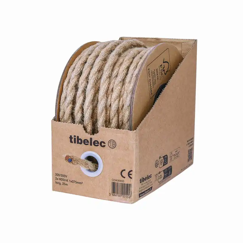 Câble électrique corde torsadé 2X0,75 mm² 25 mètres TIBELEC Livraison Express