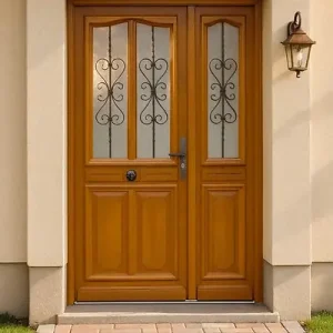 Commander Maintenant Porte d‘entrée Bois Tiercée Carole H215xL140 cm Côte Tableau p. Gauche GD MENUISERIES