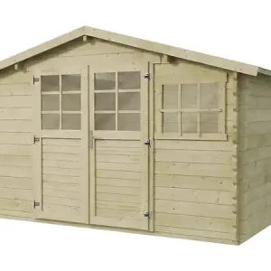 Réduction Abri de jardin en bois traité autoclave "Belmont" - 12.53 m² - 34 mm HABITAT ET JARDIN