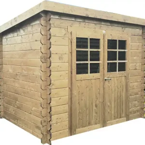 Abri de jardin bois Jena - Naturel - L.298xH.192xP.248cm SOLID Nouvel Arrivage