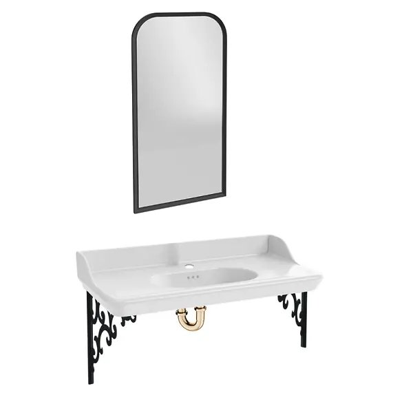 Pack plan vasque suspendu Cléo 1889 + miroir + siphon or JACOB DELAFON Bon Plan