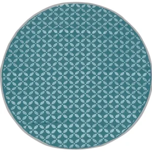 Acheter Direct Tapis rond diamètre 150 cm bleu canard JARDILINE