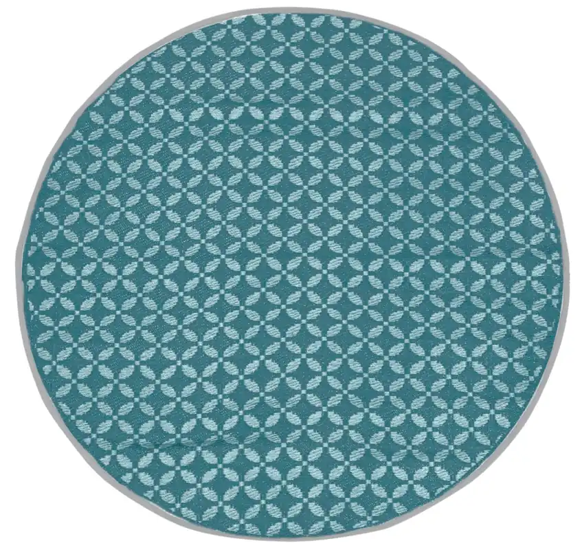 Acheter Direct Tapis rond diamètre 150 cm bleu canard JARDILINE
