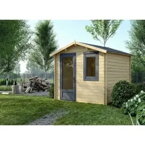 Abri de jardin en bois - 7.5m2 - 3x2.5m - Ep. 28mm - Couleur naturel - DOM755 ALTANKA Expédition Rapide
