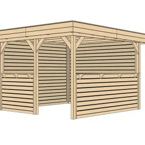 Tonnelle - 657 T.2 avec parois - 338 x 120 cm Livraison gratuite domicile WEKA Vente Flash