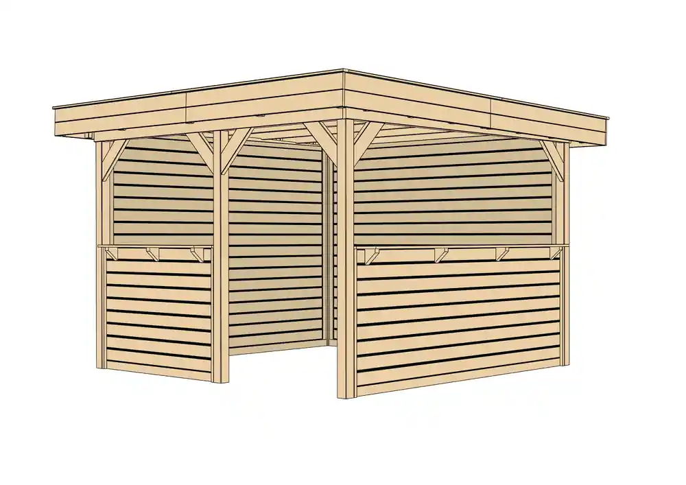 Tonnelle - 657 T.2 avec parois - 338 x 120 cm Livraison gratuite domicile WEKA Vente Flash