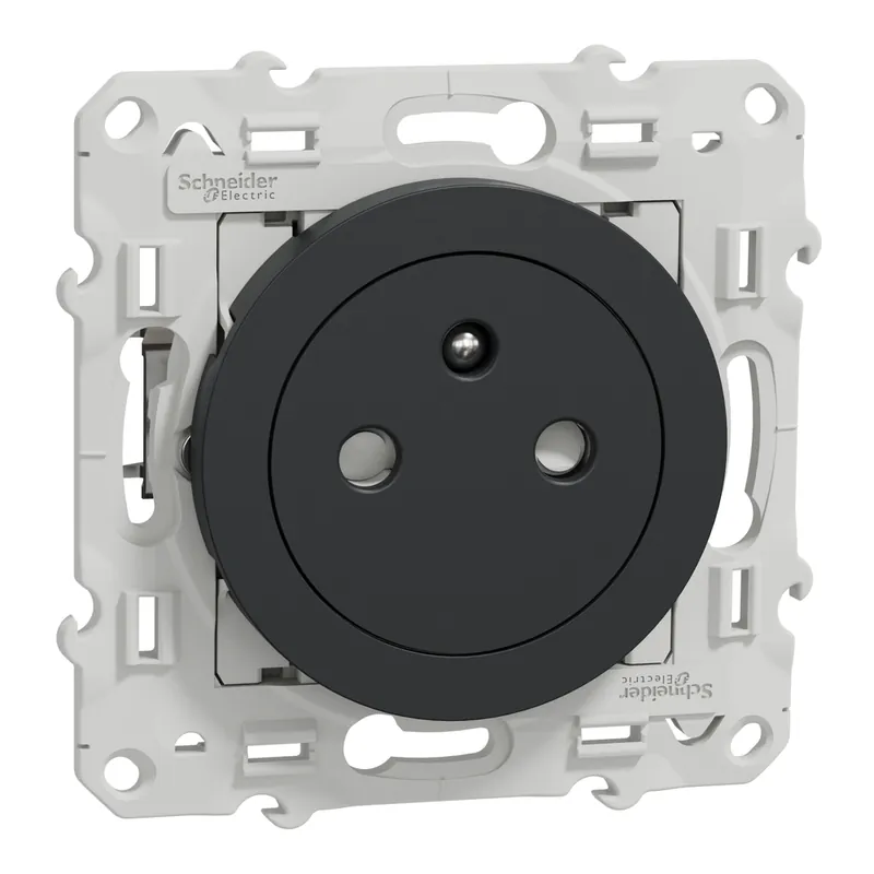 Réduction Prise affleurante 2 pôles + terre avec griffes anthracite - Odace 2011 SCHNEIDER ELECTRIC