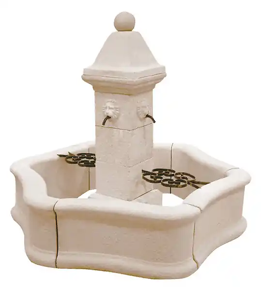Dernier Modèle Fontaine Provence pierre - Ton vieilli - Ø180xH184cm W.HAIRIE