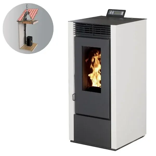 Paiement Sécurisé Pack Poêle à granules MARINA 11 Etanche + Kit Conduit Vertical 80/125 - INTERSTOVES