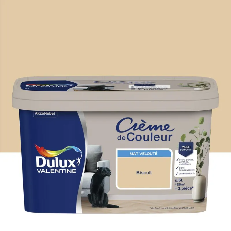 Peinture Crème De Couleur Mat Biscuit 2,5 L - DULUX VALENTINE Prix Promo