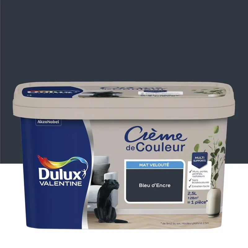 Commander Maintenant Peinture Crème De Couleur Mat Bleu d‘Encre 2,5 L - DULUX VALENTINE