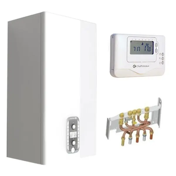 Top Vente Chaudière Gaz BasNox Ballon Niagara C Nox Chaffoteaux 24 kW / VMC Complète (Douilles + Dosseret) avec Thermostat Filaire