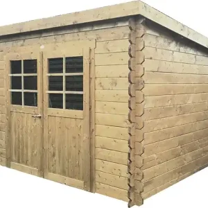 Abri jardin Riom bois - Naturel - L.298xH.212xP.238cm SOLID Seulement Aujourd'hui