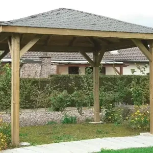 Pavillon modulable pin sylvestre S7715 - L.437xl.437xH.289cm SOLID Haute Qualité