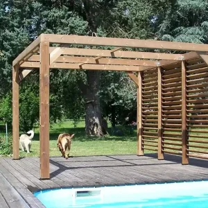 Pergola bois autoportante - L.341xl.313cm HABRITA Commande En Gros