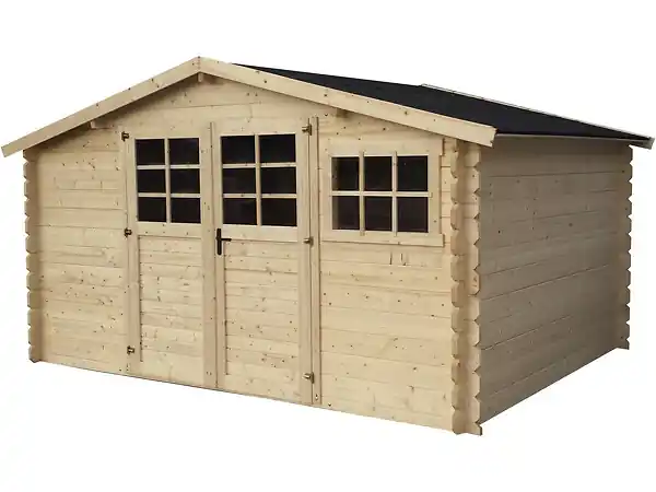 Nouvelle Collection Abri de jardin en bois "Rocval" - 456 x 425 x 232 cm - 19.42 m² - 28 mm HABITAT ET JARDIN