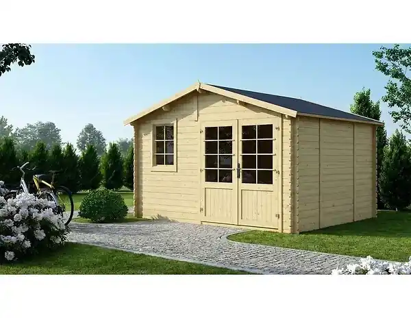 Abri de jardin en bois - 12m2 - 4x3m - Ep. 28mm - Couleur naturel - DOM710 ALTANKA Produit De Marque