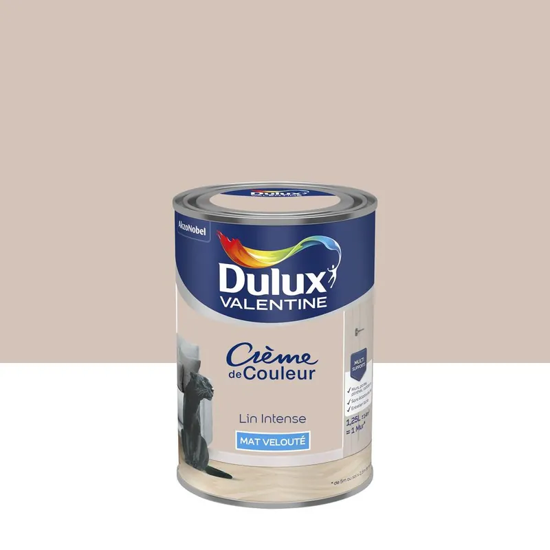 Usine Directe Peinture Crème De Couleur Mat Lin Intense 1,25 L - DULUX VALENTINE