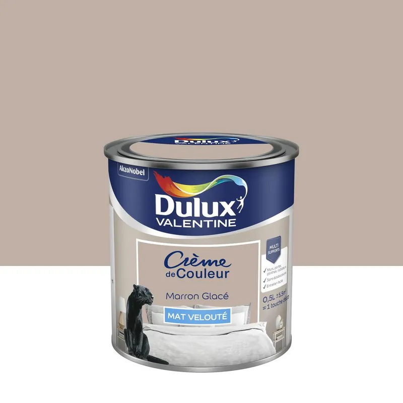 Peinture Crème De Couleur Mat Marron Glacé 0.5 L - DULUX VALENTINE Prix Bas