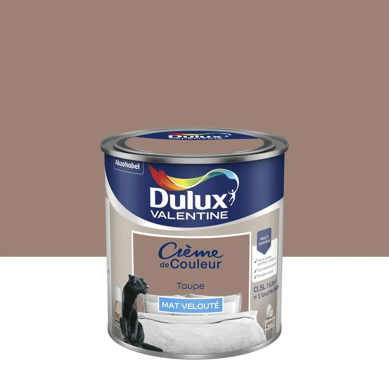 Meilleure Vente Peinture Crème De Couleur Mat Taupe 0.5 L - DULUX VALENTINE