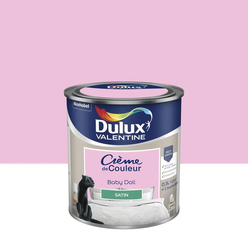 Paiement Sécurisé Peinture crème de couleur satin babydoll 0,5L - DULUX VALENTINE