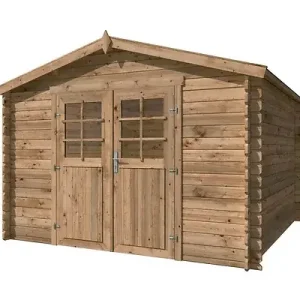 Abri de jardin en bois Aurely - Marron - L.318.3xP.312cm LASITAMAJA Prix Choc