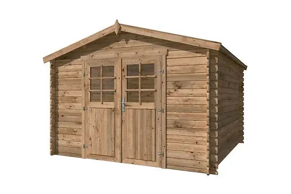 Abri de jardin en bois Aurely - Marron - L.318.3xP.312cm LASITAMAJA Prix Choc