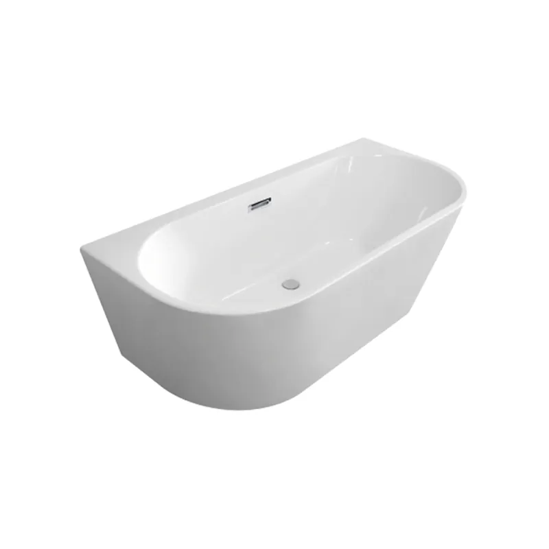 Solde Baignoire semi-îlot blanche 160 x 75 cm Bacara BALNEO