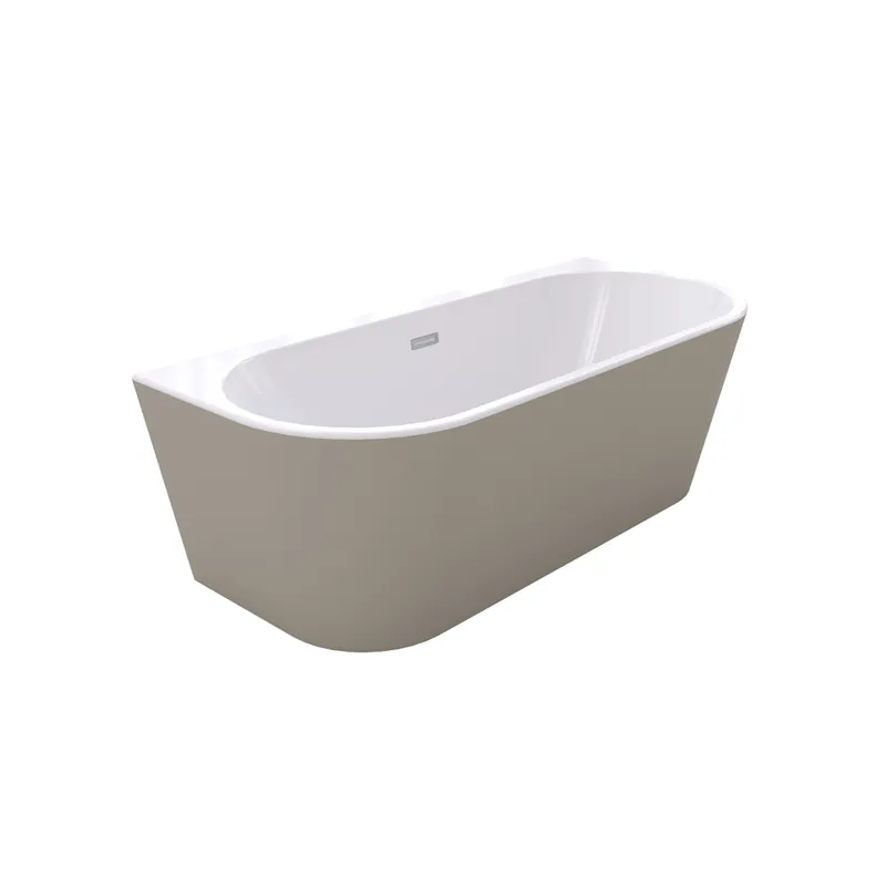 Promotion Saisonnière Baignoire semi-îlot taupe 160 x 75 cm Bacara BALNEO