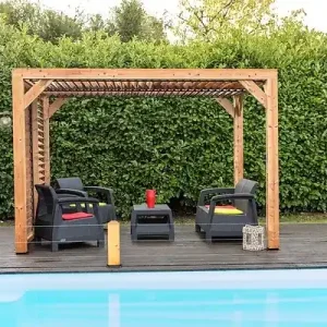 Réduction Pergola autoportante en bois THT - L.313xH.217xP.234cm HABRITA
