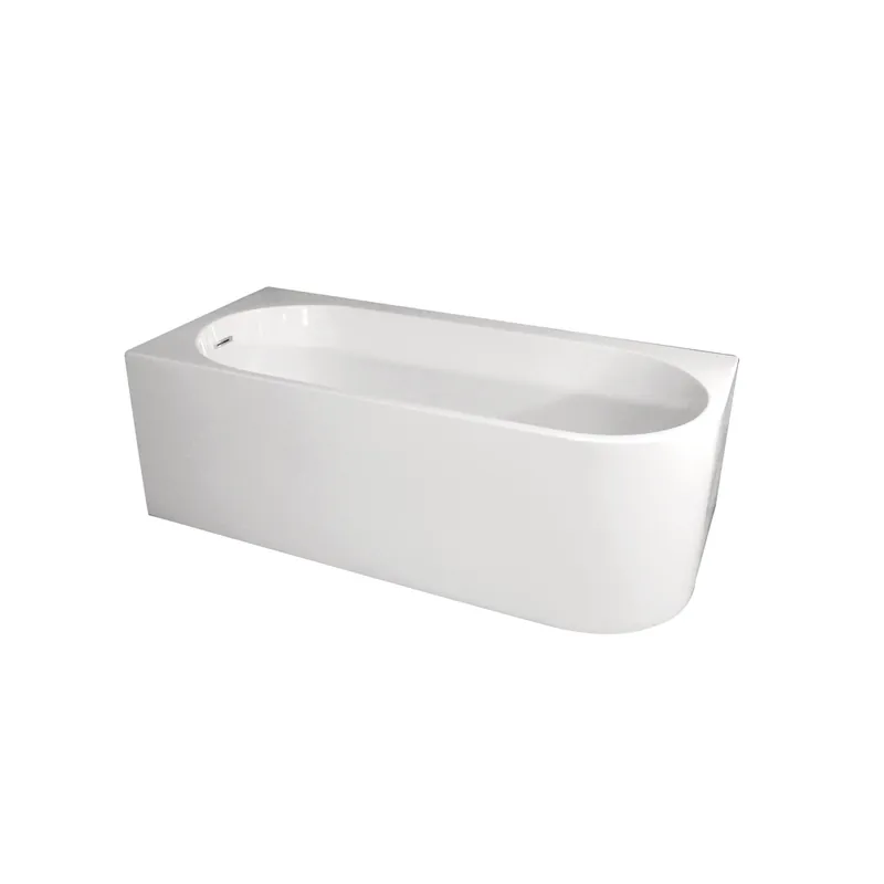 Baignoire semi-îlot angle gauche blanche 180 x 80 cm Sienna BALNEO Offre Spéciale