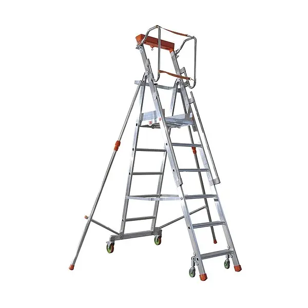 Offre Spéciale Fimm - Plateforme De Magasinage En Aluminium Repliable Charge 150 Kg 9 Marches Haut. Travail 4230 Mm