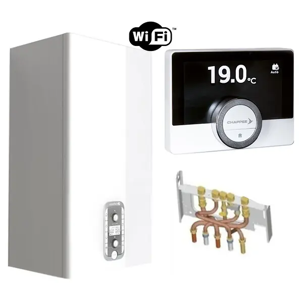 Promotion Chaudière Gaz BasNox Ballon Niagara C Nox Chaffoteaux 24 kW / Cheminée Complète (Douilles + Dosseret) avec Thermostat Connecté