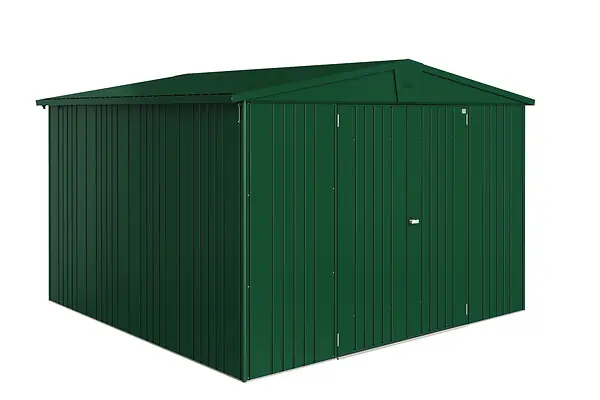 Usine Directe Abri de jardin en acier Europa T7 - Vert foncé - L.316xH.209xP.300cm BIOHORT