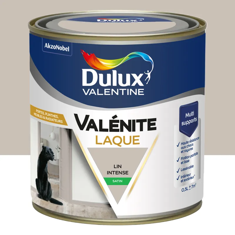 Solde Peinture Boiseries Laque Acrylique Valénite Lin Intense Satin 0,5 L - DULUX VALENTINE