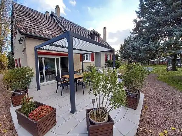 Pergola bioclimatique aluminium - L.360xl.300xH.231cm HABRITA Bon Plan