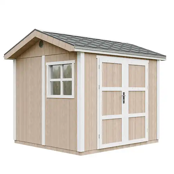 Nouvel Arrivage Abri de Jardin Qualité Premium 5,9 m² - H252x250x294 cm - Construction de Panneaux LP Smartside - Timbela M913A-TERRA BROWN