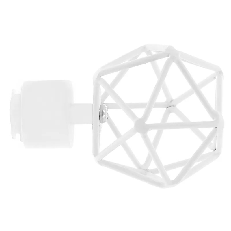 Soldes Embout déco géometrique en métal diam 28 mm Finition Blanc mat - MOBOIS