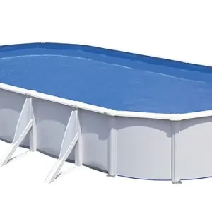 Piscine ovale acier Fidji - Blanc - L.744xl.399xH.122cm GRE Dernier Modèle