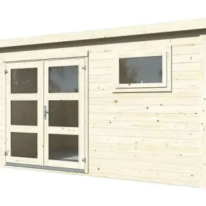 Offre Spéciale Abri de jardin en bois Lya 2 - L.409xP.306xH.221cm WHITE WOOD
