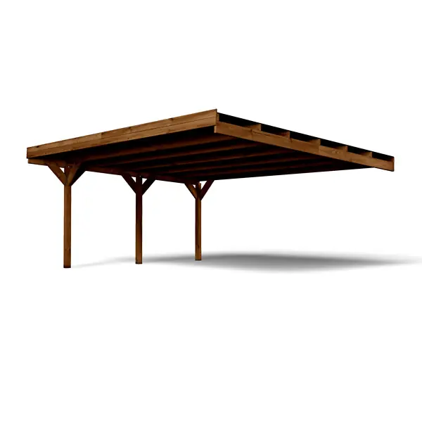 Usine Directe Carport bois Double Victor adossable - L.602xH.269xP.512cm CERLAND
