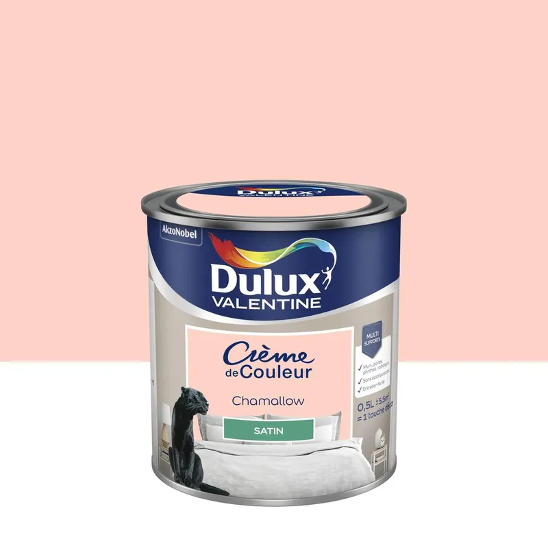Offre Spéciale Peinture crème de couleur satin chamallow 0.5L - DULUX VALENTINE